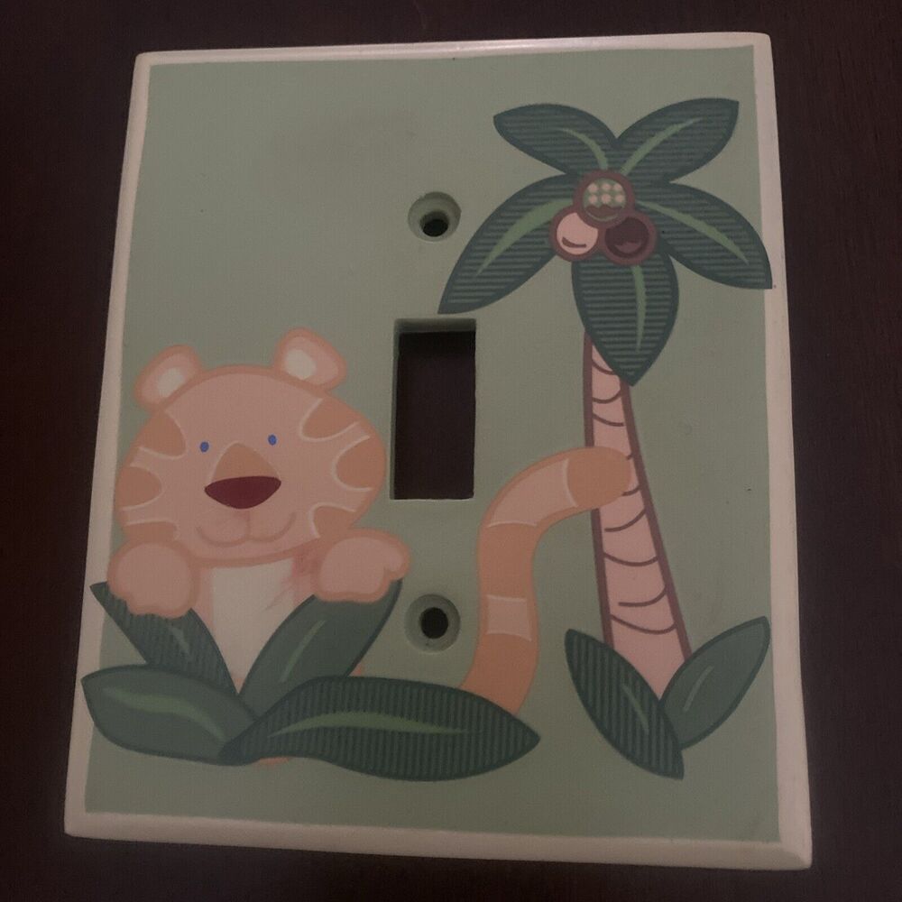 Light Switch Cover Plate for Nursery/Child's Room- Jungle Theme Tiger and Tree